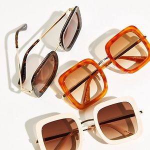 Free People 70s Songbird Sunglasses - Caramel Brown Tortoise